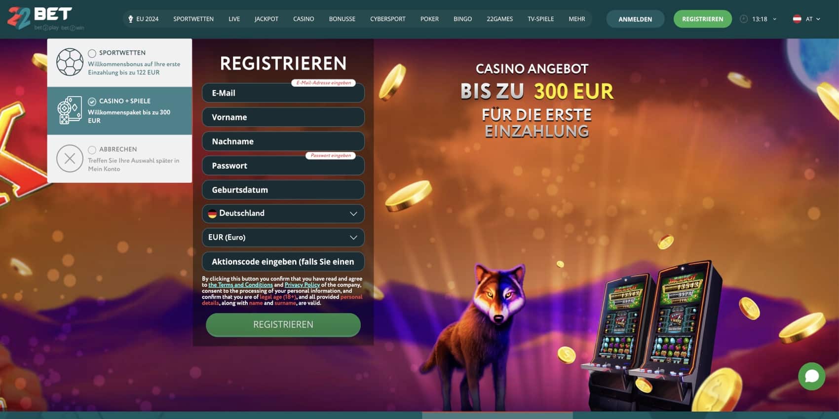 22Bet Casino Bonus
