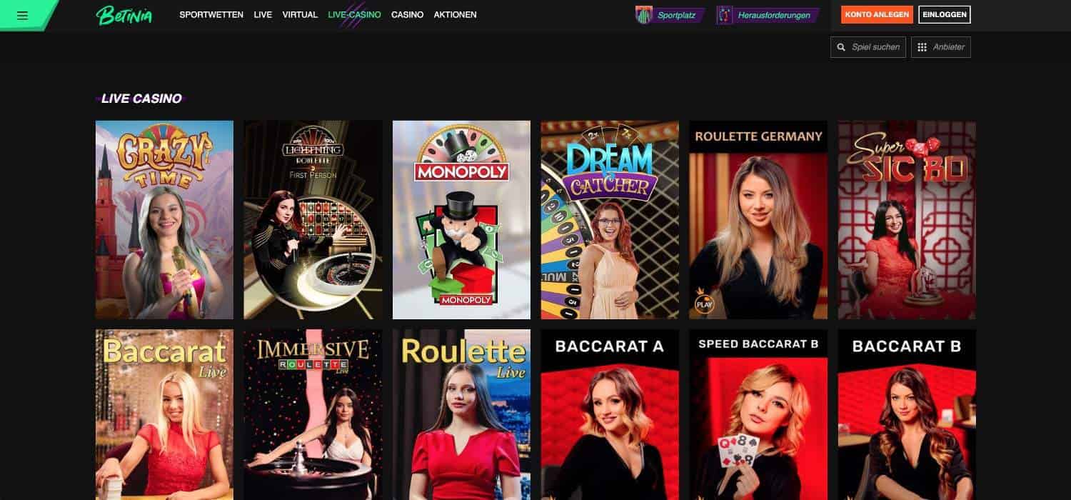 Live-Casino Betinia