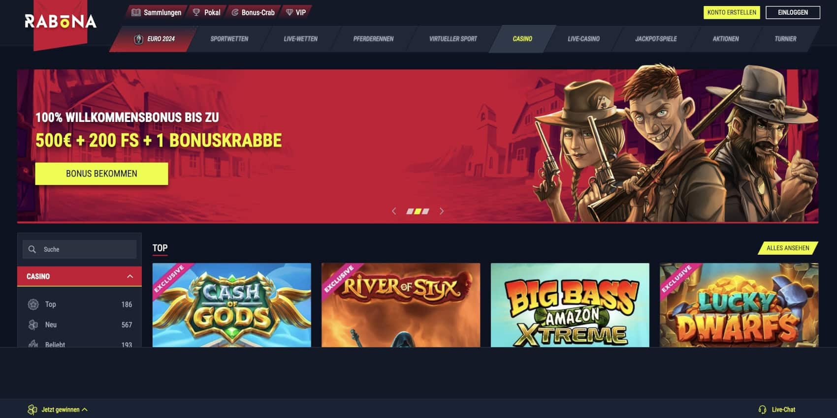 Rabona Casino Bonus