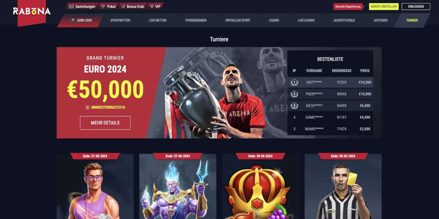 Rabona Casino Turniere