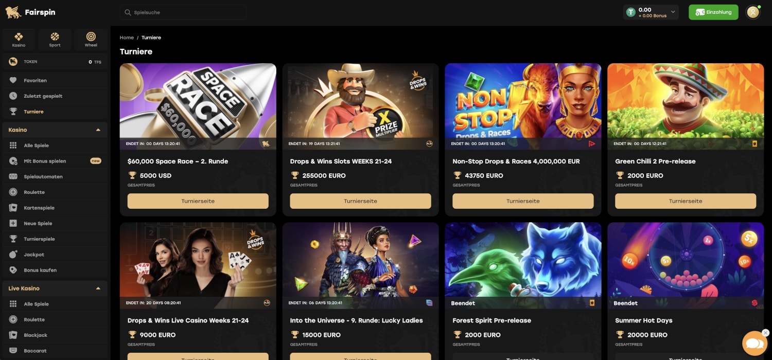 Fairspin Casino Turniere