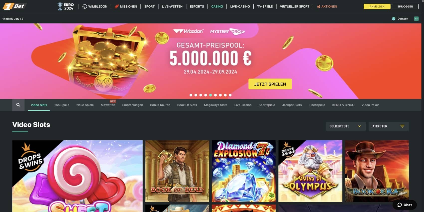 1bet Casino Lobby