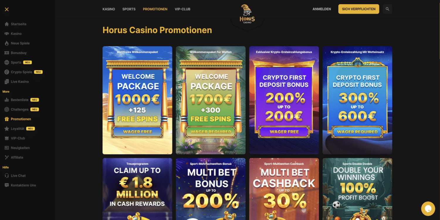 Horus Casino Aktionen