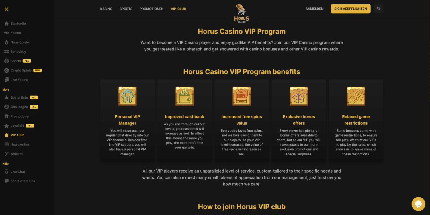 Horus Casino VIP