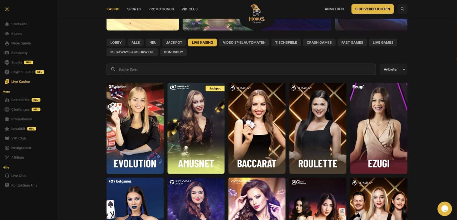 Horus Live-Casino