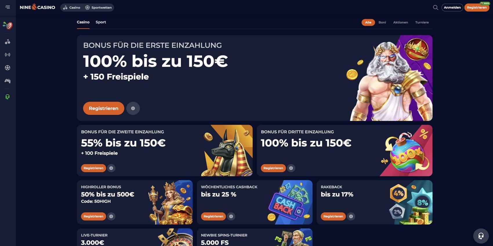 Nine Casino Aktionen