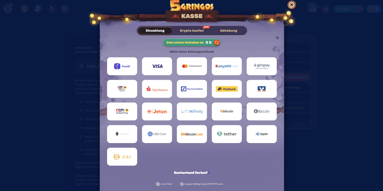 5Gringos Casino Einzahlen