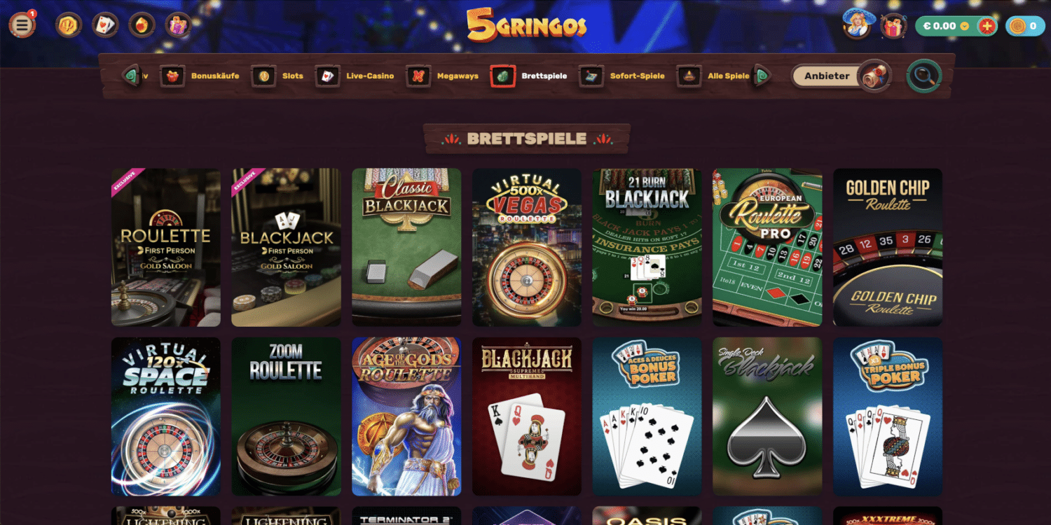 5Gringos Casino Tischspiele