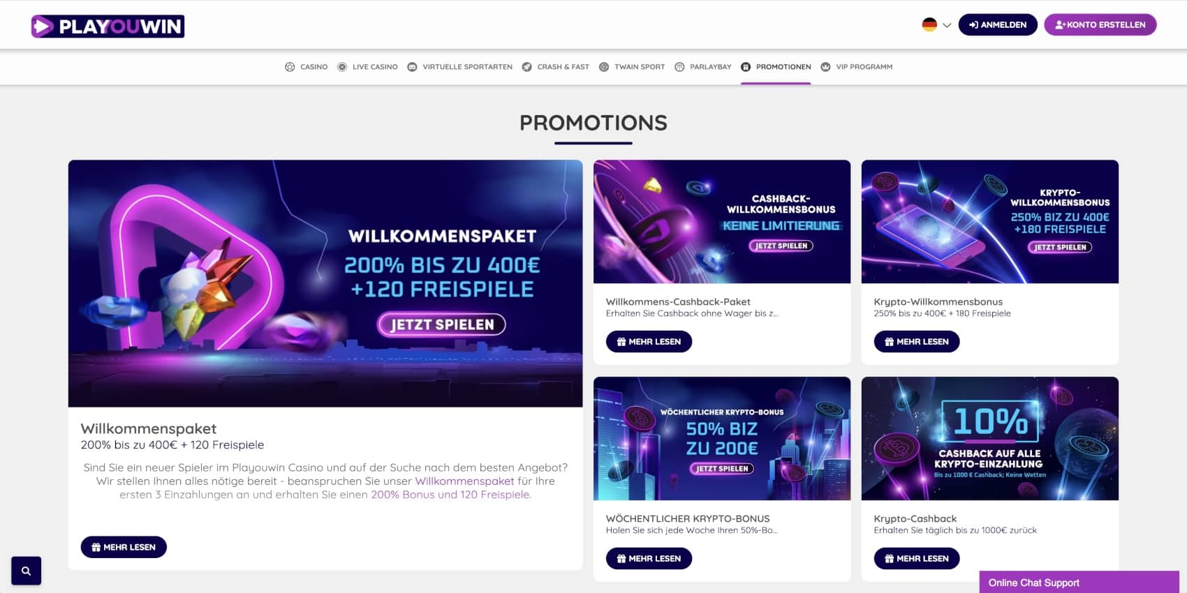 Playouwin Casino Aktionen