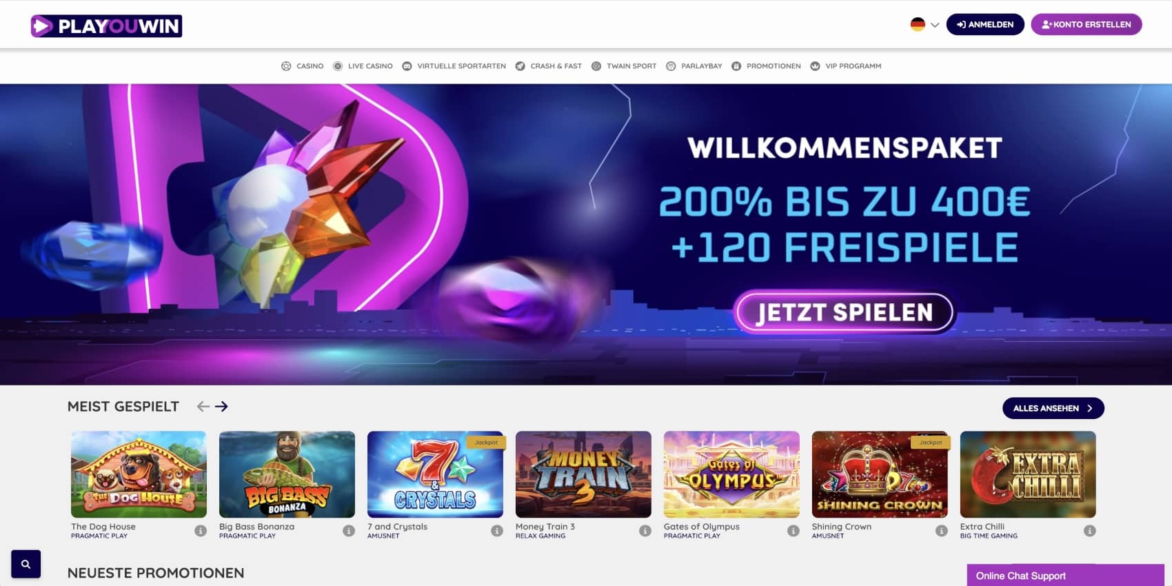 Playouwin Casino Bonus
