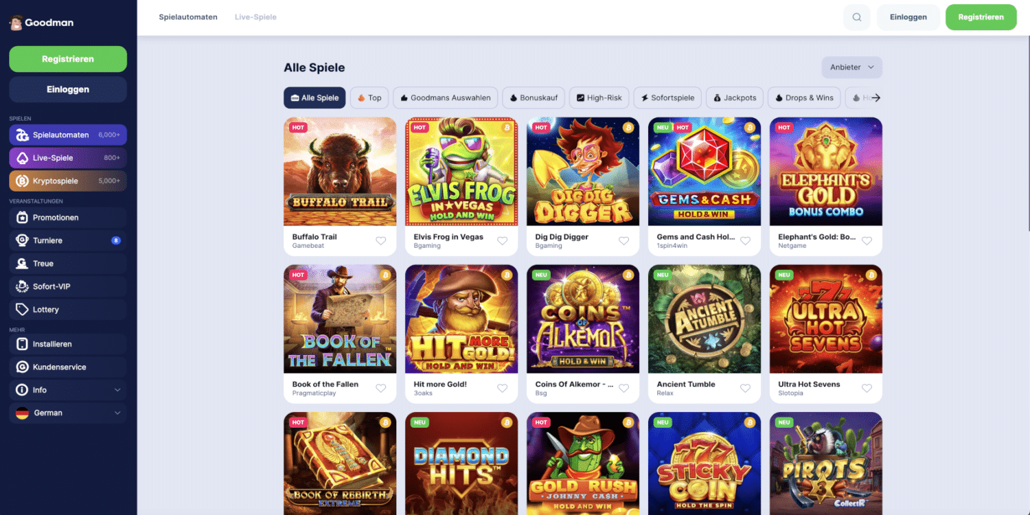 Goodman Casino Alle Spiele