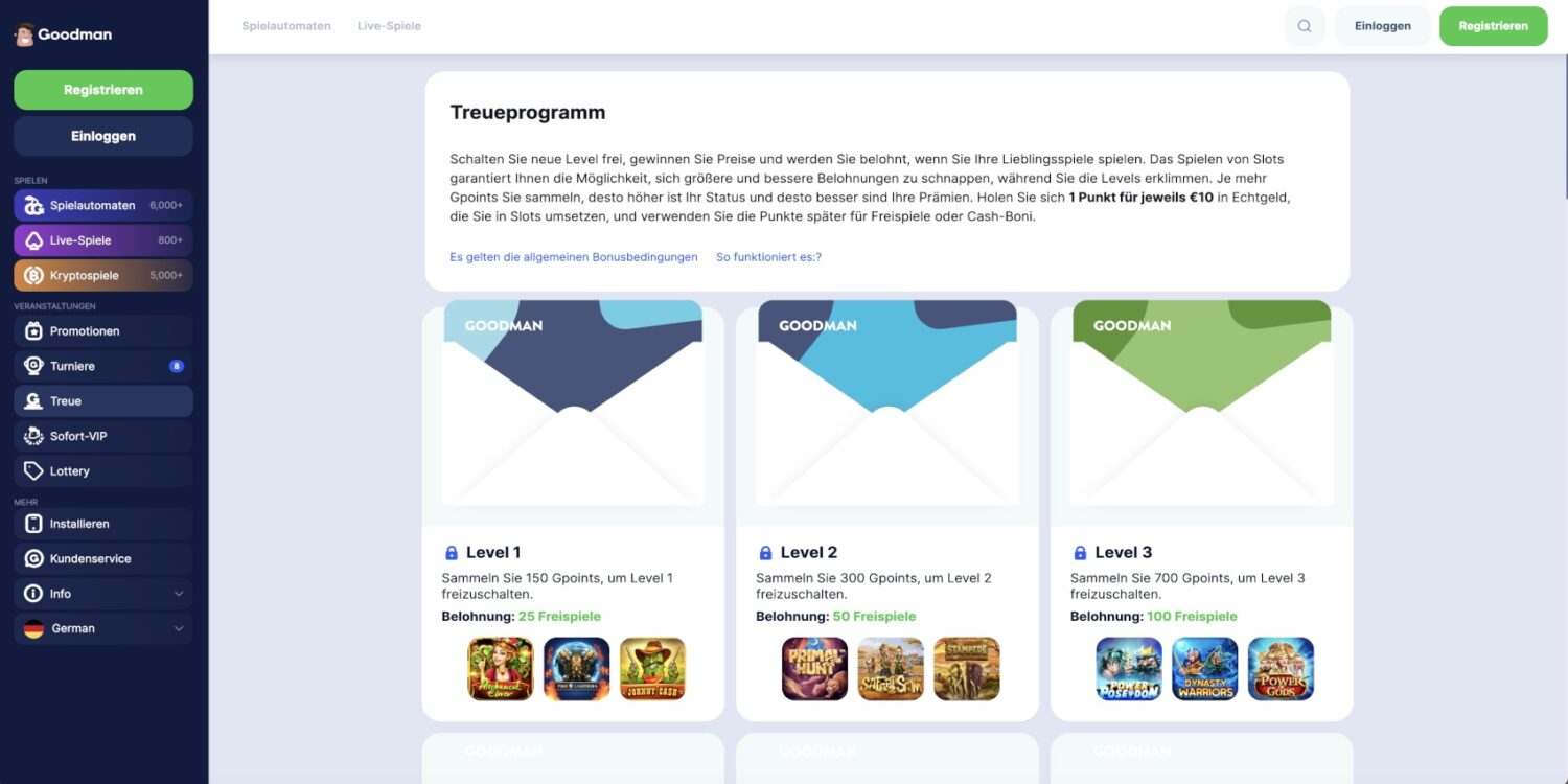 Goodman Casino Treueprogramm