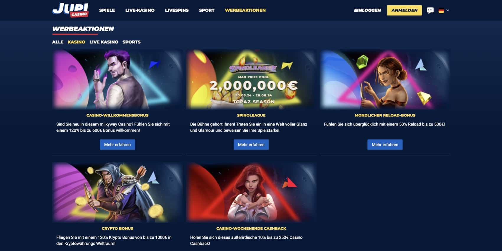 Jupi Casino Aktionen