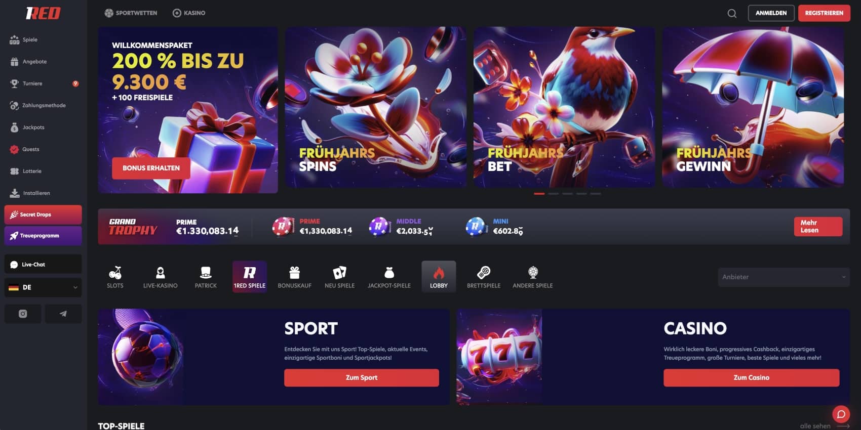 1Red Casino Bonus
