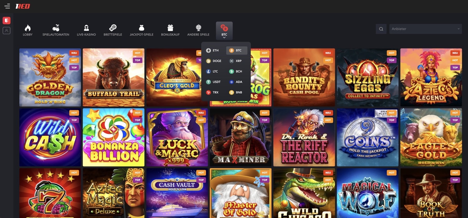 1Red Casino Krypto-Spiele