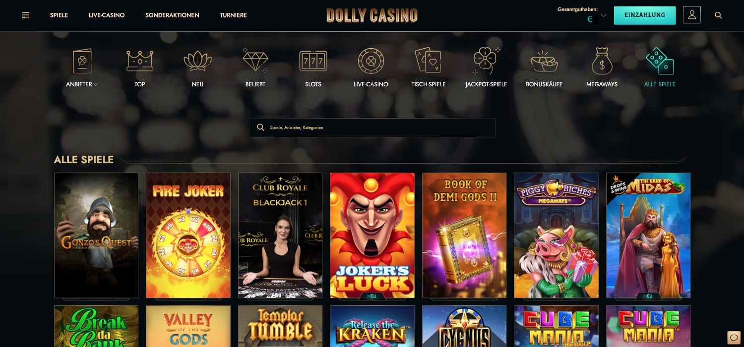 Dolly Casino alle Spiele