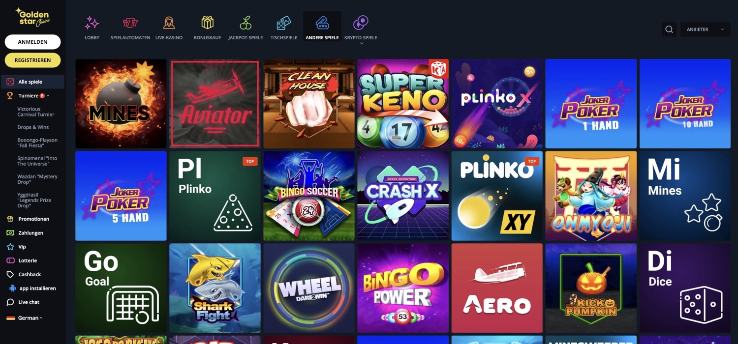 Golden Star Casino Andere Spiele