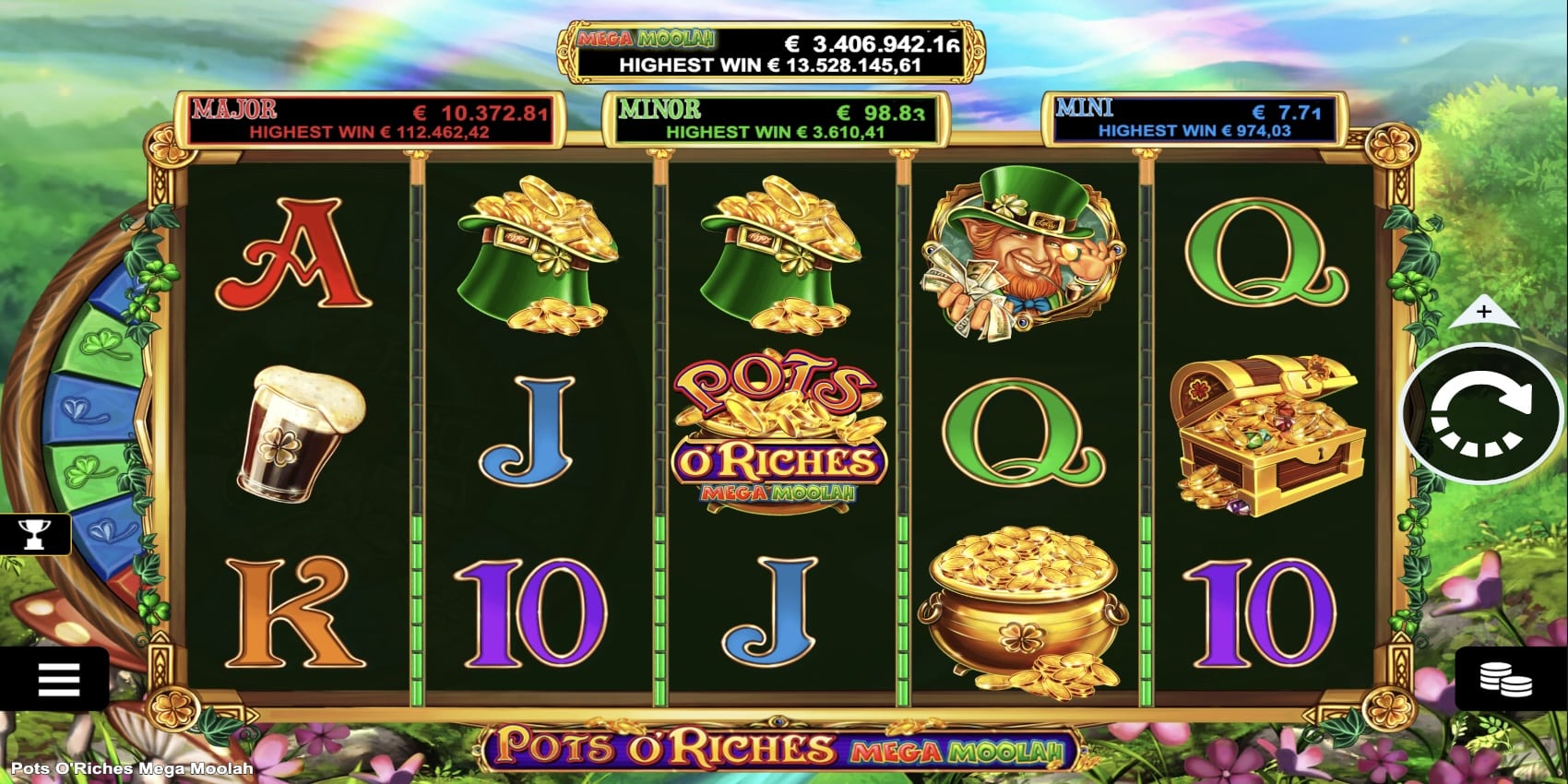 Pots O'Riches Mega Moolah Slot