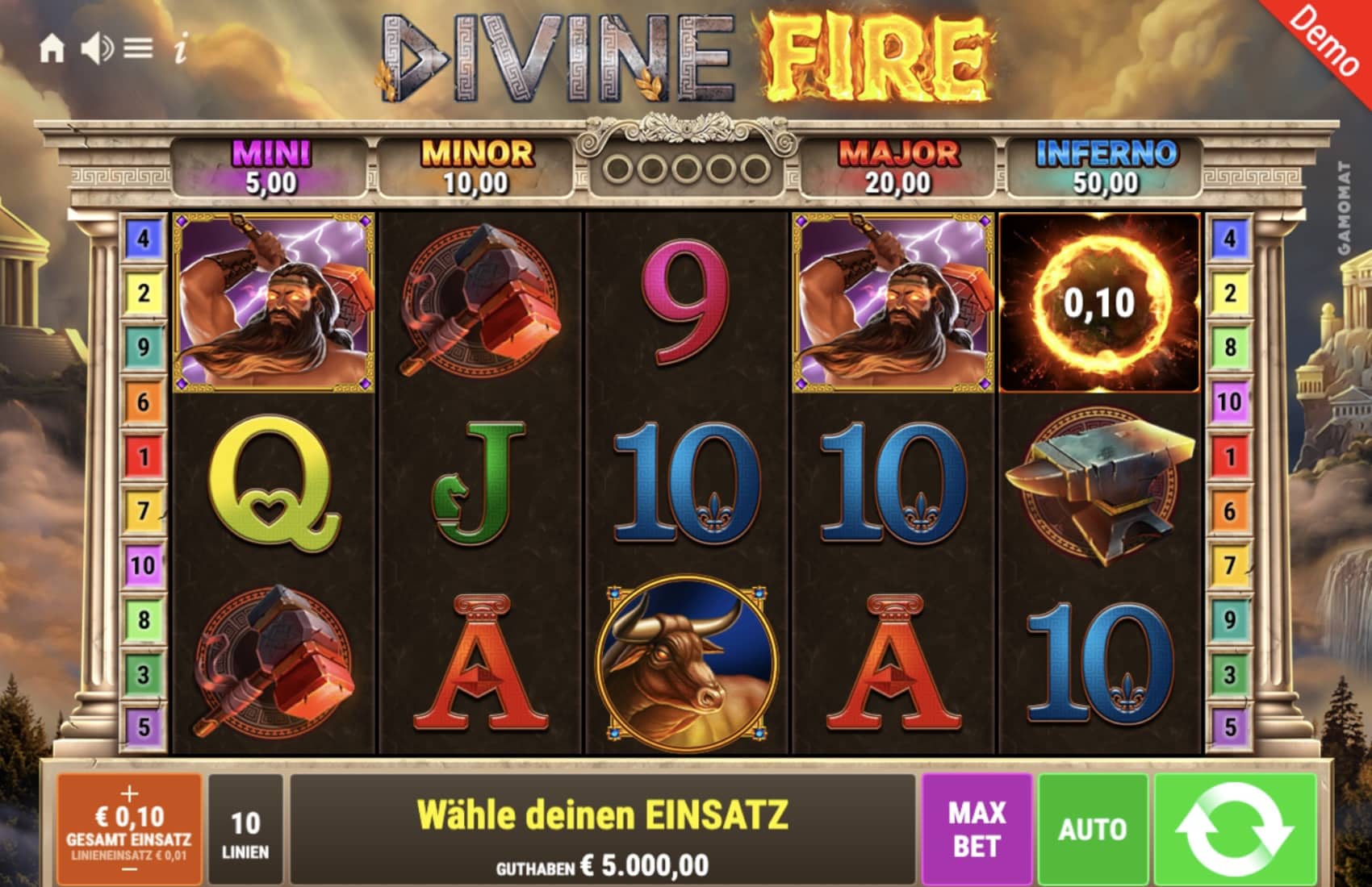 Divine Fire Gamomat Slot
