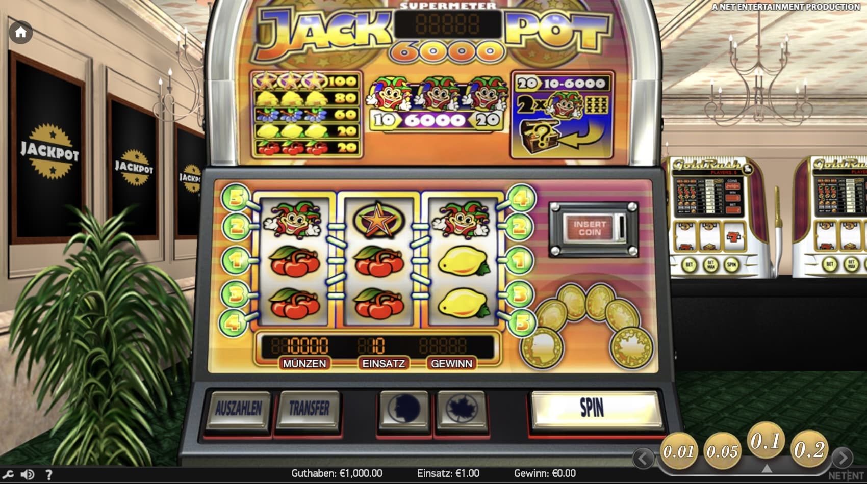 Jackpot 6000 Slot NetEnt