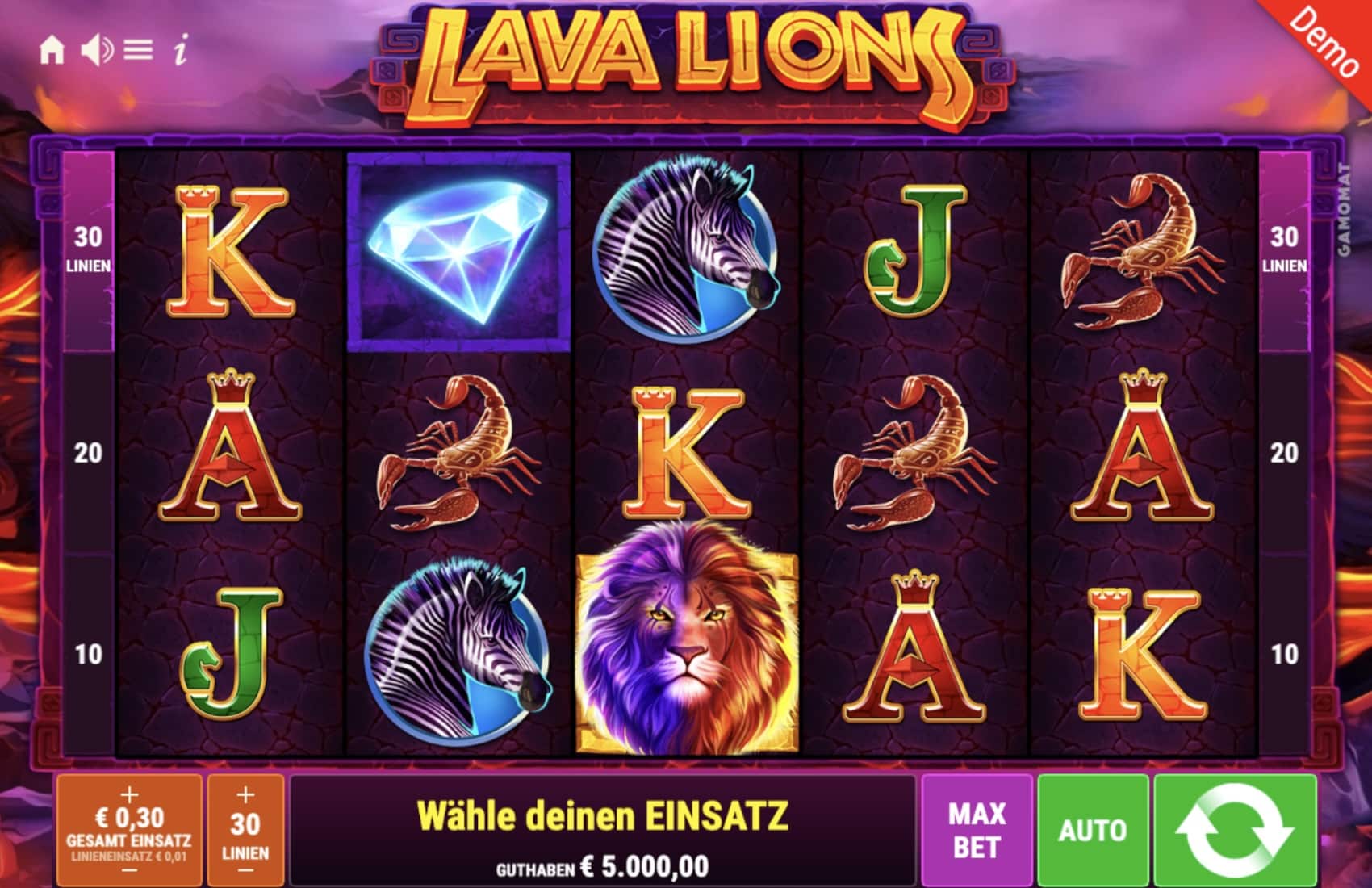 Lava Lions Gamomat Slot