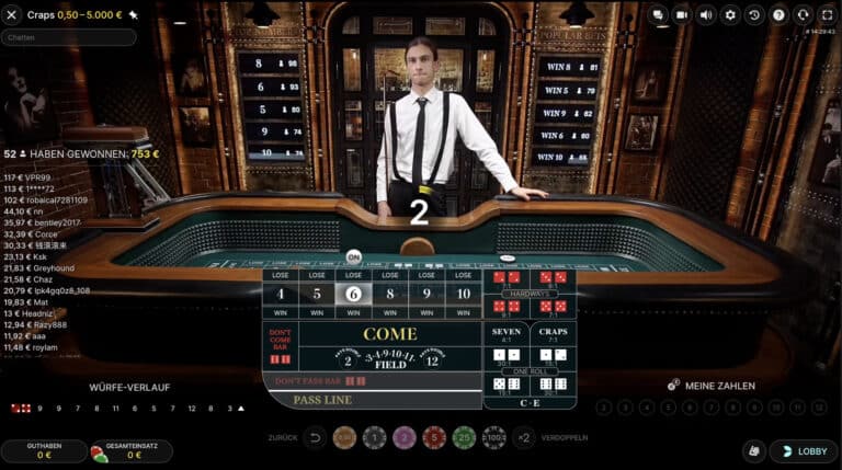 Craps Live Evolution