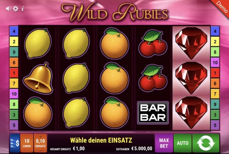 Wild Rubies Slot Gamomat