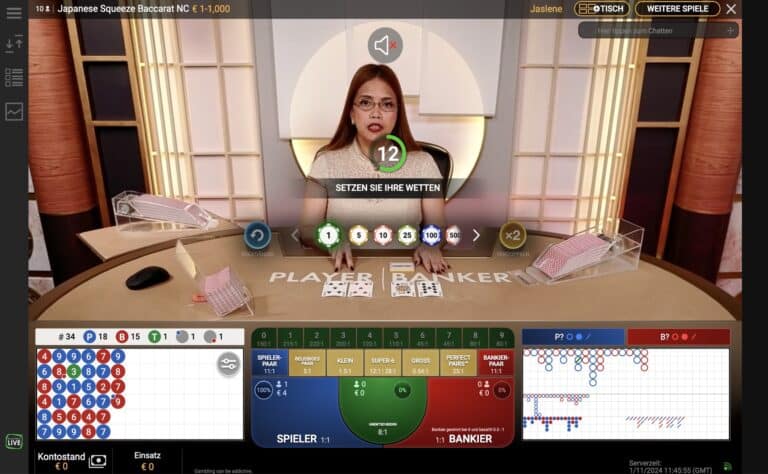 Japanisches Squeeze Baccarat NC Playtech