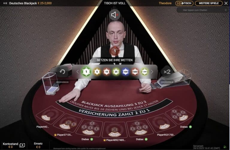 Deutsches Blackjack Live Playtech