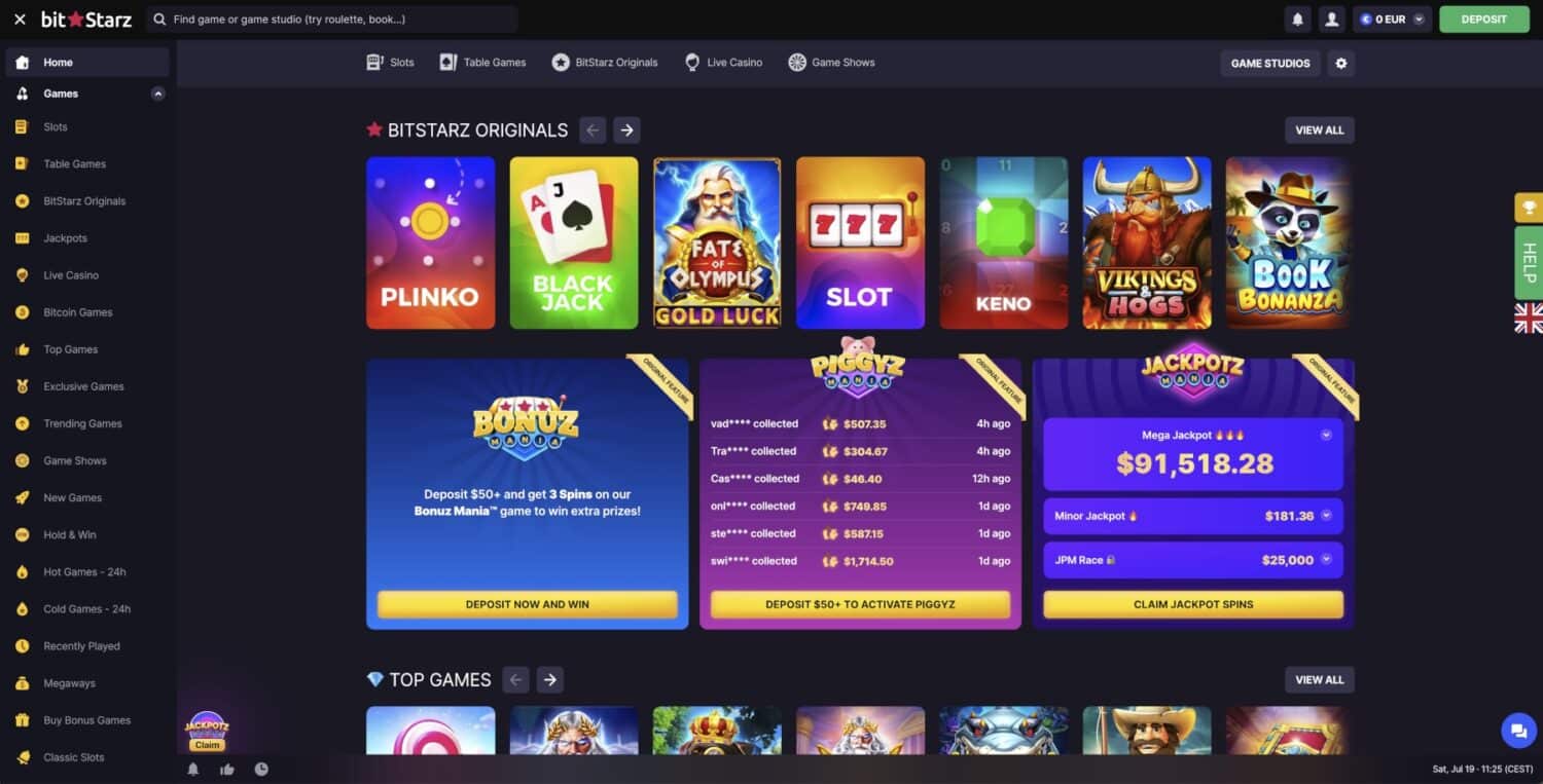 BitStarz Casino Home
